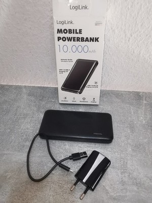 Logilink Mobile Powerbank 10.000 mAh schwarz 280g 680x16x140mm 3xUSB