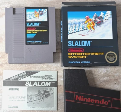 Nes Spiel Slalom - Small Box Nintendo - OVP CIB Bienengräber - Bild 1 von 4