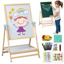 easy Creative Kids Art Easel Double-Sided Wooden Magnetic Whiteboard Chalkboard