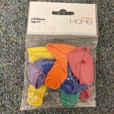 Age 21 pack of 6 multi-coloured balloons