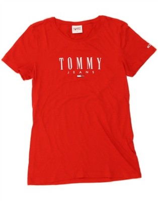 TOMMY HILFIGER Womens Graphic T-Shirt Top UK 10 Small Red Cotton ZV10