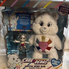 Limited Edition Care Bears 5  and 14" Hopeful Heart Bear Collector  s Edition Set