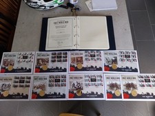 Centenary of First World War- set of 6 coin/stamp covers with gold plated coins