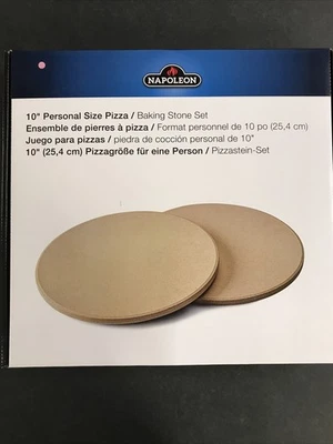 NAPOLEON Pizzastein 2er Set Gasgrill 25,4 CM Beige Rund - passend für TravelQ