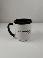 Abbey Press Mary Anne Radmacher "Courage" Quote Mug Cup Black White Coffee