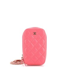 Chanel Zip Around Phone Case with Chain Quilted Caviar
