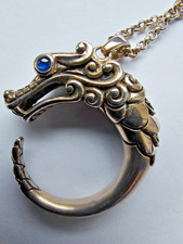 Sapphire and silver Naga necklace by John Hardy with original pouch