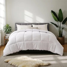 Comforter Queen Size with Corner Tabs All Season Duvet Insert Gift 88"x88" White
