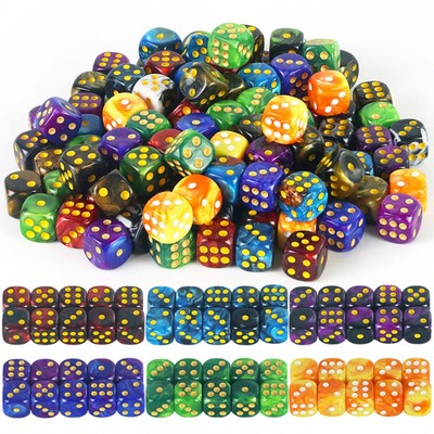 Two Color Dice 12mm Rounded Corner Dice 10pcs Standard Dots Dice for Party Board