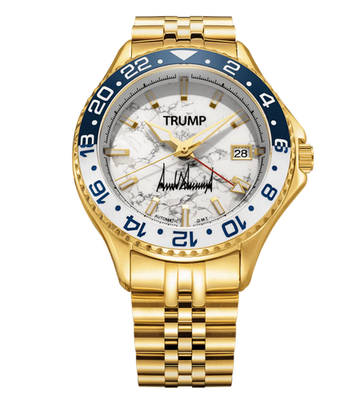 DONALD TRUMP 45 47 VICTORY Watch 18K GOLD BLUE WHITE MARBLE # /150