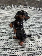 Vintage Goebel Black & Tan Fetching Dachshund Dog Figurine West Germany