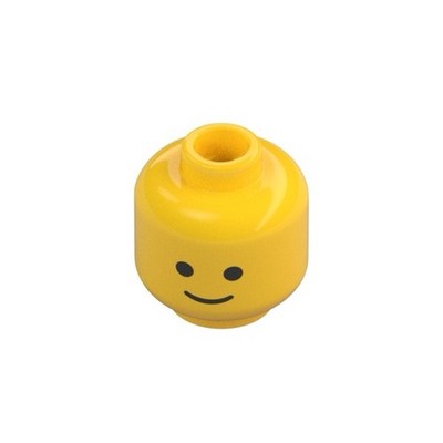 CUSTOM LEGO Yellow Minifigure Head Standard Grin Part #3626ap01 LOT OF 20  