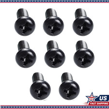 Black License Plate Screws Phillips Pan Head 8pcs M6-1.0x16mm 304 Stainless St