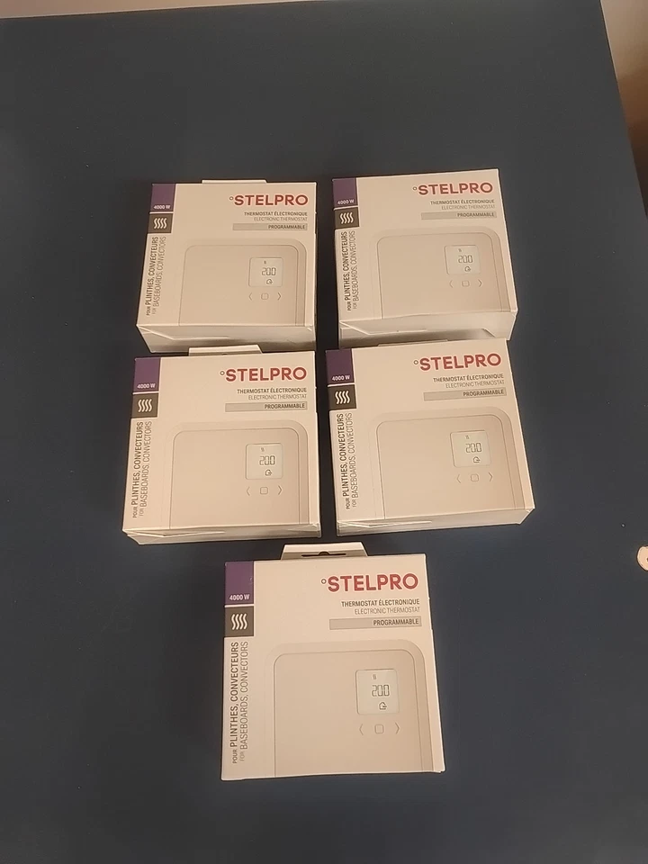 Case of 5 STELPRO ST402P 4000W Programmable Electronic Thermostat. New - Image 3 of 4