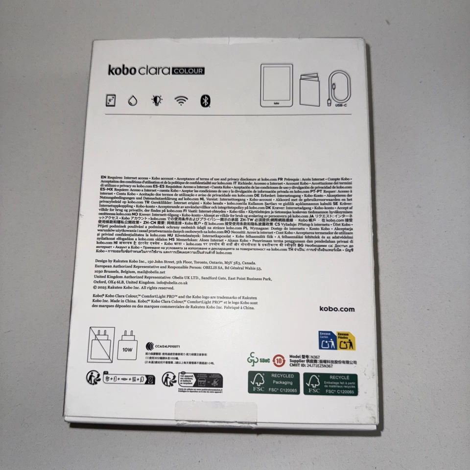 Kobo Clara Colour e-Book Reader (6'', 16GB, N367-KU) - Black -new - Sealed - Image 2 of 4