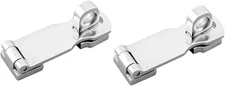 Two Marine Grade Stainless Steel Heavy Duty Door Hasps with Turning Silver 