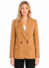 J Crew Drapey Twill Double Breasted Blazer Jacket Size 14 Preppy Office Classic