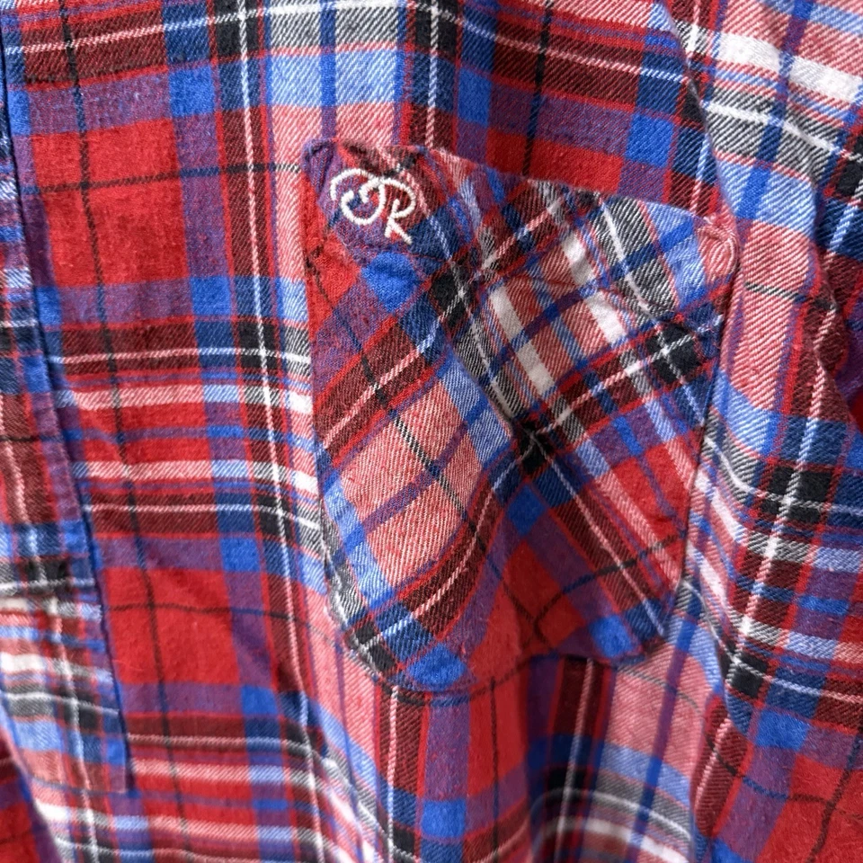 Vestido de noche vintage Oscar de la Renta grande franela a cuadros manga larga 100 % algodón Foto 2 de 4