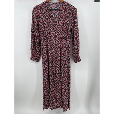Uniqlo Floral Maxi Dress Women Large Black Pink Dark Cottagecore Romantic Fem