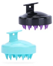 2-Pack Yqboom Scalp Brush Massager Comb Wash Brush. Blue, Black & Purple