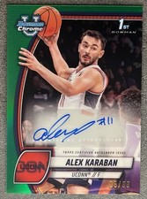 Alex Karaban 2024-25 Bowman Chrome 1st Prospect Green Refractor Auto /99 RC Conn