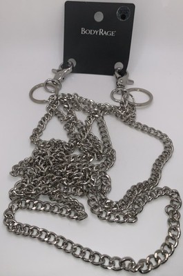 Body Rage Silver 3 Row Wallet Chain Spencer's 03569415 Brand New With ...
