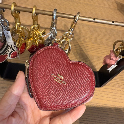 Coach CP368 Heart Bag Charm IN Gold/Dark Ruby Authentic | eBay