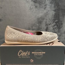 New Skechers Cleo Ballet Flats Tan Knit Slip On Memory Foam Shoes Womens 6.5