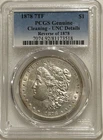 1878 7tf Morgan Silver Dollar Rev of 78 PCGS UNC Details