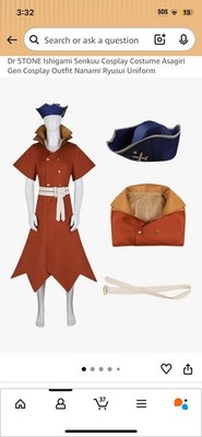 Ryusui Dr Stone Costume NWT Etabas Costume Unisex M