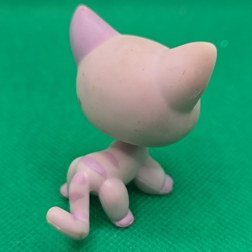 LITTLEST PET SHOP # 933 STRISCIA VIOLA PELO CORTO GATTO GATTINO MARRONE STELLA OCCHI LPS - Foto 3 di 7