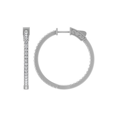Sterling Silber Runde Labor gezüchtete Diamant Creolen Geschenk für Frauen