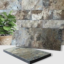 AULIGET 6x12 Beige Brown Slate Peel Stick Backsplash Wall Tiles PVC Faux Stone P