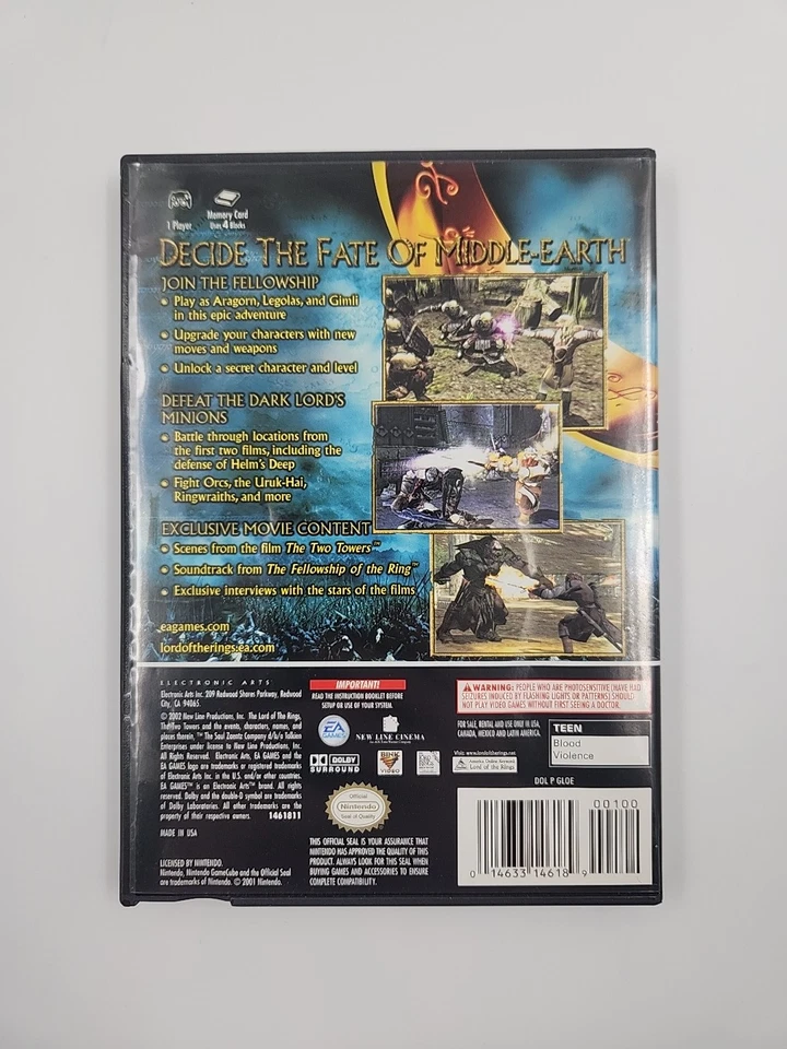 Властелин колец две башни Nintendo GameCube в комплекте как новый в коробке - Изображение 2 из 4