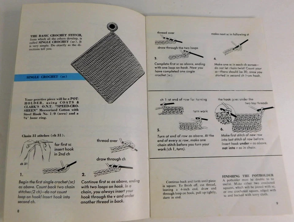Learn To Crochet Coats & Clark 210-A Instructions & 13 Patterns - Image 4 of 4