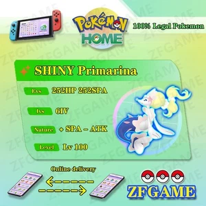 ✨6IV SHINY Primarina + EVS🚀 POKEMON HOME✨Champions✨Online delivery⚡