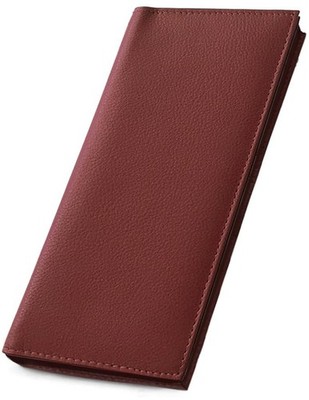 123 Cheap Checks Burgundy Basic Genuine Leather Checkbook Cover For 