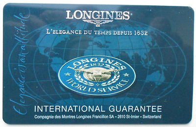 LONGINES SWISS Guarantee Warranty Garanzia Garantia  INTERNATIONAL Gewährleistu 
