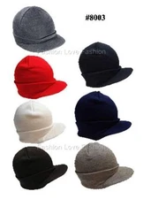 1 Piece Men's Boy's Winter Ski Sport Beanie Knit Hat Cap with Visor