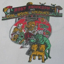 Roky Erickson and Evil Tee Shirt Short Sleeve White Unisex S-4XL For Fans