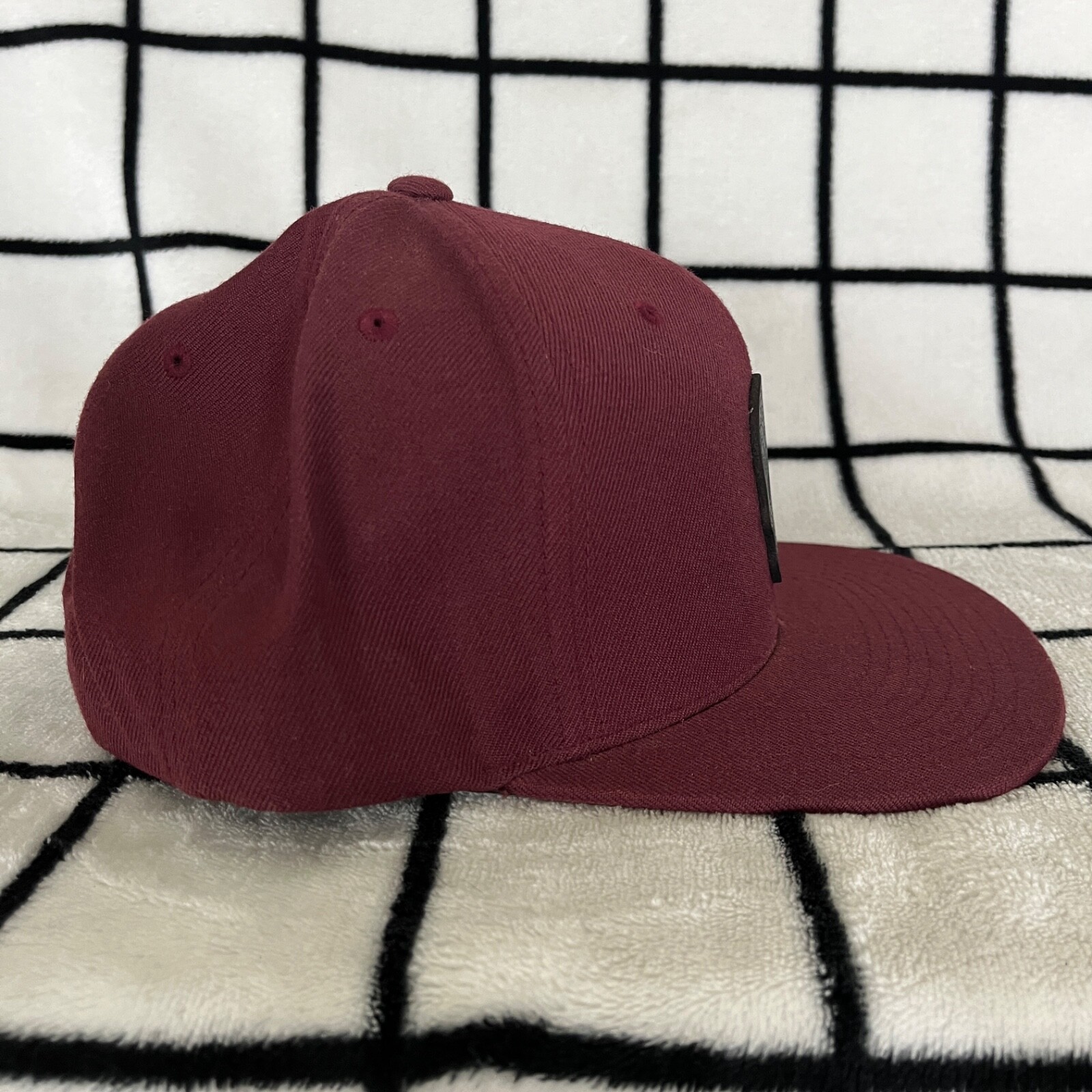 Branded Bills 'Day Of The Day' Black Skull Snapback Hat - Maroon