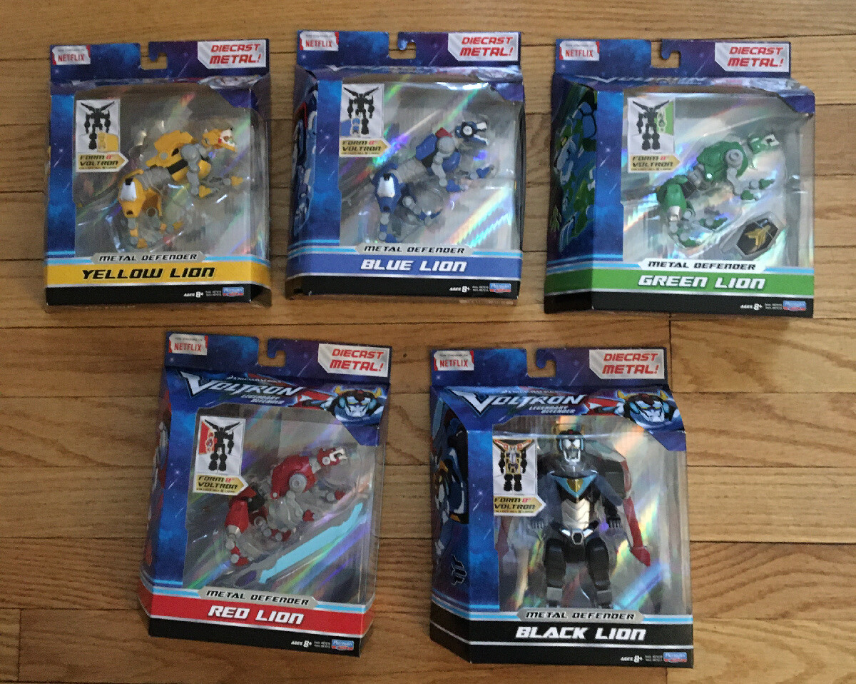 Voltron Legendary Defender Complete Set Of Lions Diecast Metal Figures New