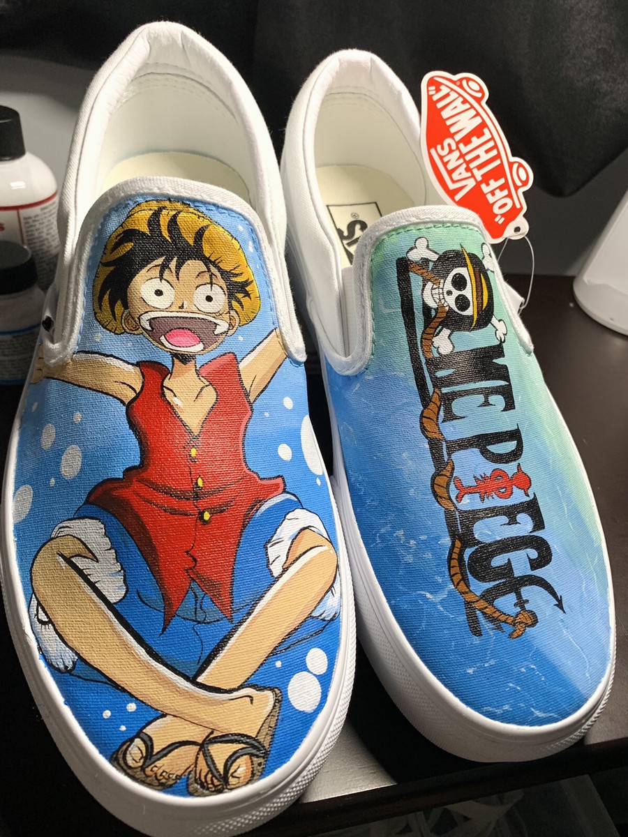 custom one piece anime Vans slip on 8 | eBay display picture 1