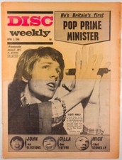 Scott Walker is Pop PM Cilla Black JOHN LENNON ~ DISC WEEKLY magazine 1966 April