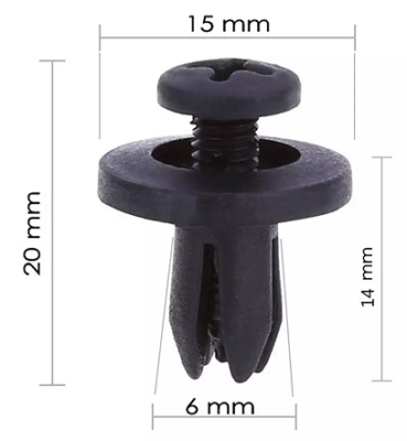 Uxcell Lot De 20 Clips De Fixation Pour Panneau De Garniture Grise 6,5 X 5 Mm Pour Voiture