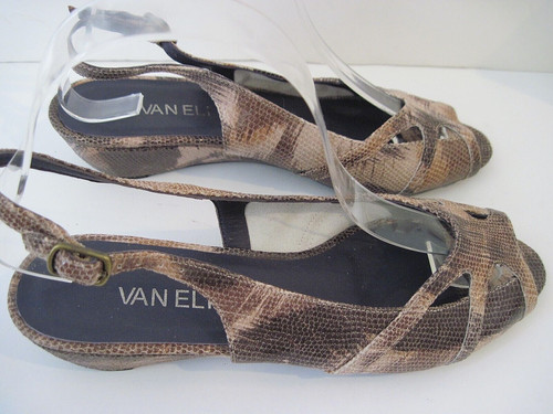 VANELI WOMENS ERTHA MULTI BROWN SLINGBACK PEEP TOE WEDGE SIZE 7 M