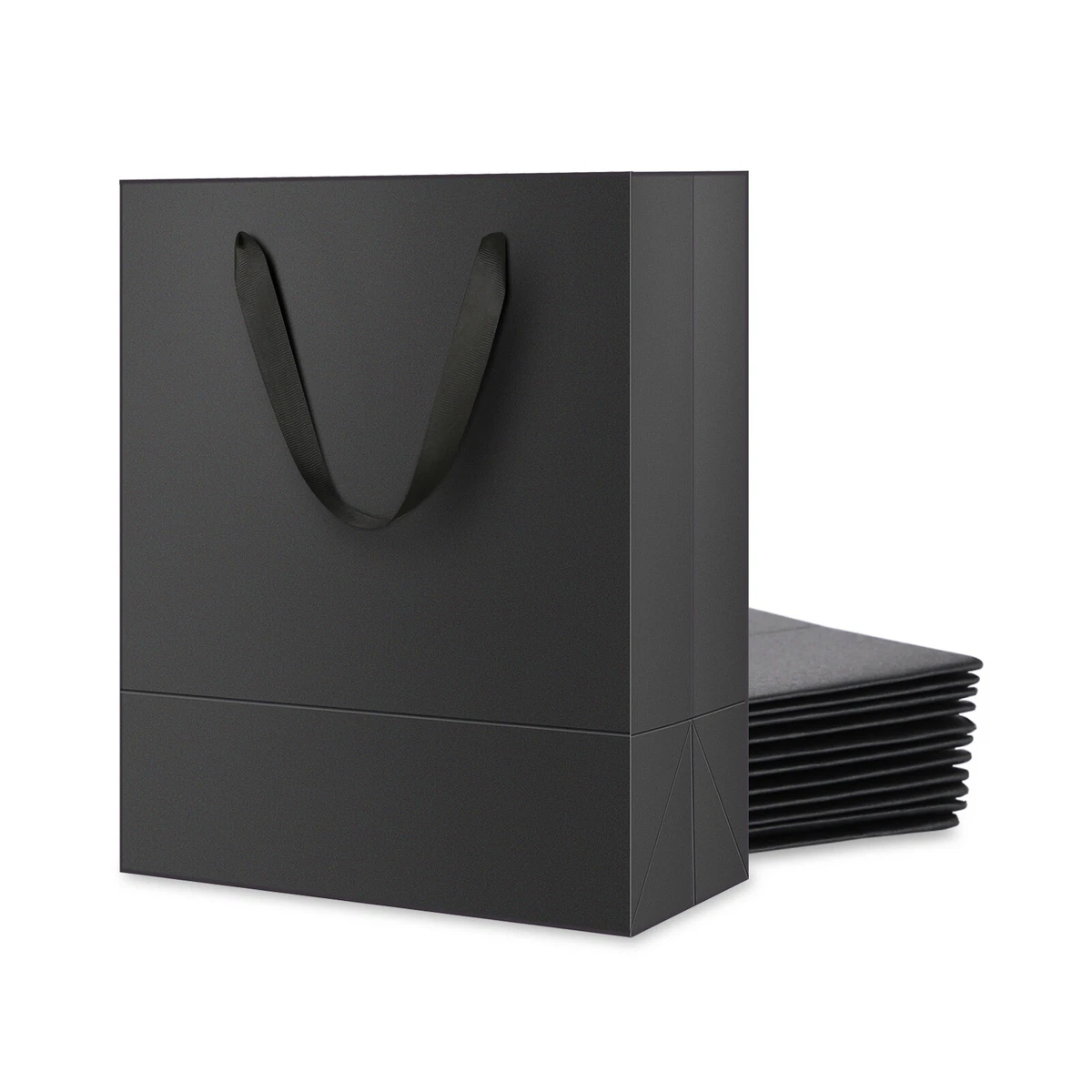 JINMING 12 Gift Bags Matte Black Gift Bags Premium Gift Bags with Handles