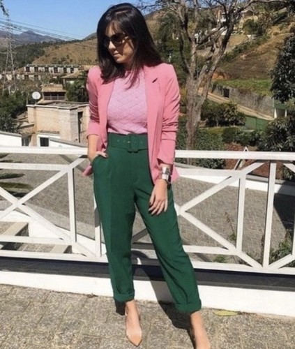 ZARA GRÜNE HOCHTAILLIERTE HOSE & GEFÜTTERTER GÜRTEL SMALL UK 6 Bürococktail NEU - Bild 19 von 23