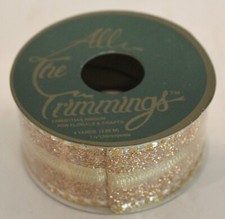 All The Trimmings Christmas Metallic Gold Trim Ribbon 1 3/8"x4yd - 1999-NEW