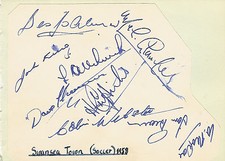 SWANSEA TOWN (now City ) FOOTBALL TEAM 1958 SIGNED ALBUM PAGE